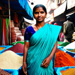 **

"A fully clothed Indian woman in a modest sari, standing in a bustling Mumbai marketplace, surrounded by colorful fabrics and spices, appropriate attire, safe for work, perfect anatomy, natural proportions, professional photography, high quality, family-friendly."

**
