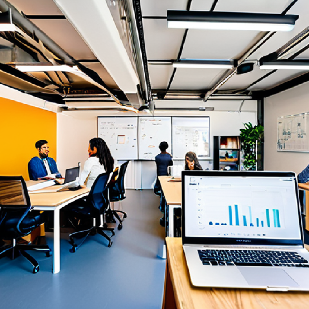 이스라엘의 스타트업 성공 사례와 배경 - **Startup Culture:** "A vibrant co-working space in Tel Aviv, Israel, filled with diverse entreprene...