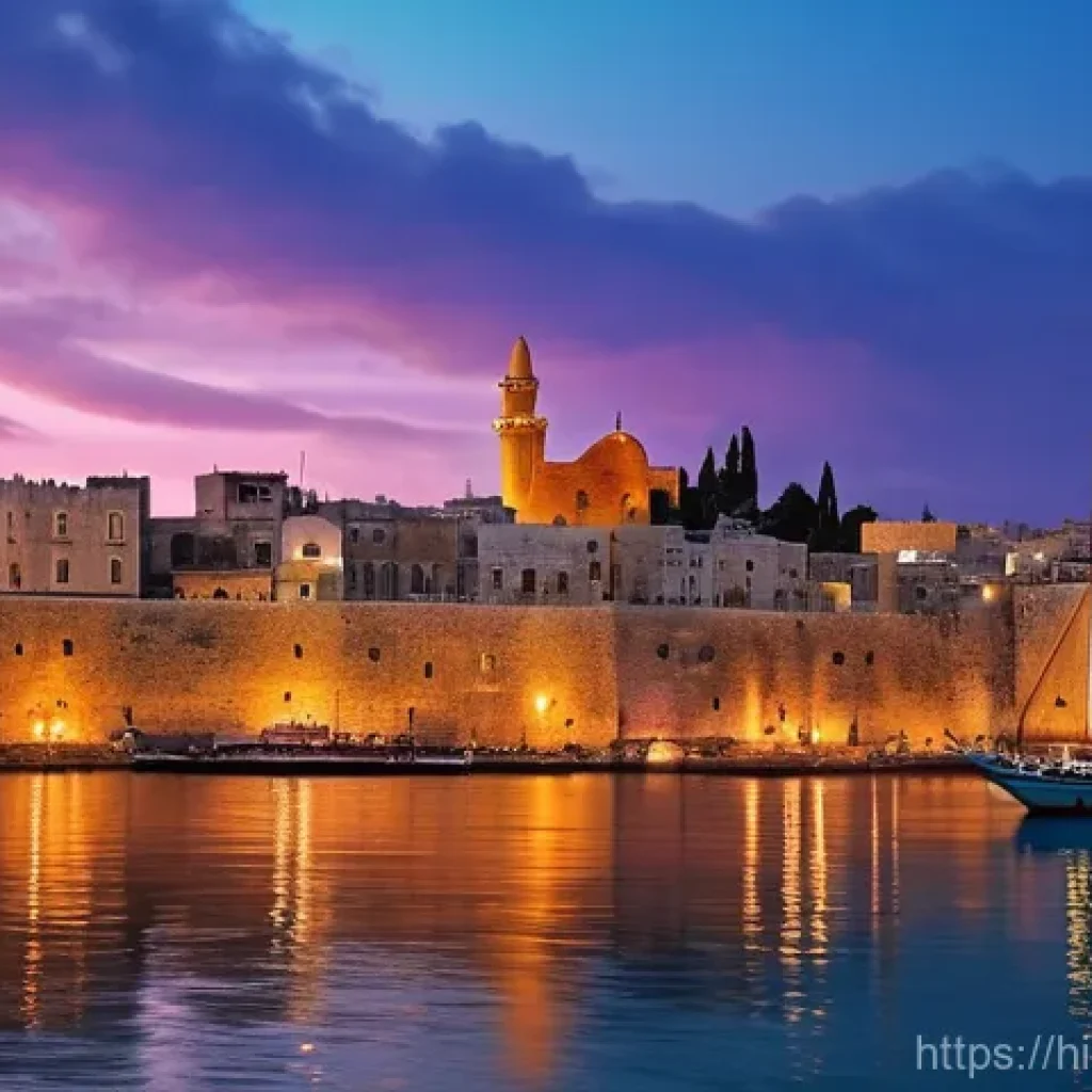 이스라엘에서의 선박 투어 - **Prompt 1: Ancient Mediterranean Majesty at Sunset**
    "A breathtaking panoramic view of the anci...