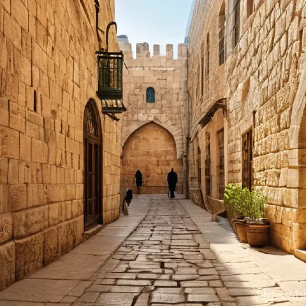 이스라엘 주요 워킹 투어 프로그램 - **Jerusalem Old City Spiritual Journey:**
    A serene, wide-angle photograph capturing the ancient,...
