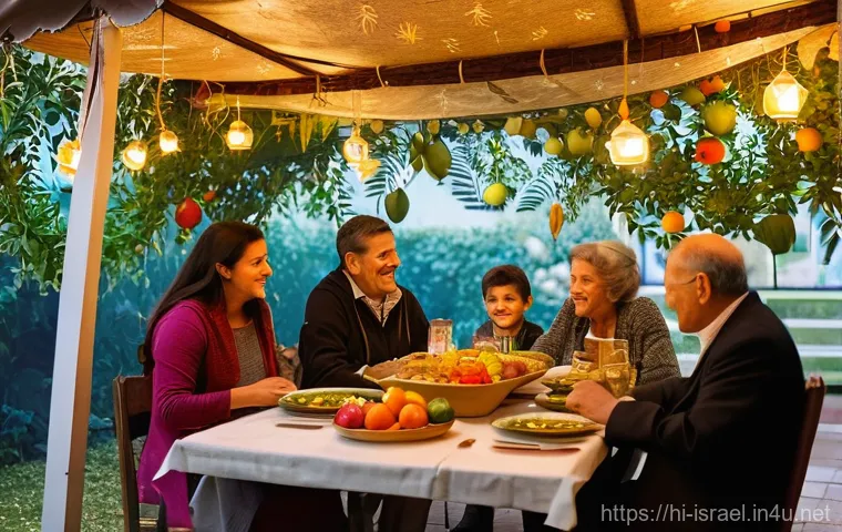 이스라엘의 유대교 기념일 - **Hanukkah Family Celebration:**
    A multi-generational Israeli family, dressed in festive yet mod...