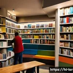 이스라엘의 주요 서점과 도서 페스티벌 - A vibrant bookstore scene in Tel Aviv featuring a diverse crowd of people engaged in lively discussi...