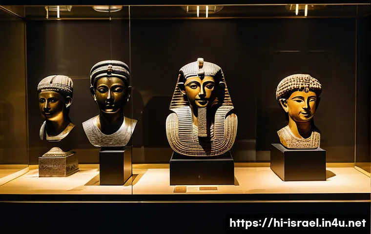 이스라엘 주요 박물관 투어 - A detailed interior scene of the Israel Museum in Jerusalem showcasing ancient artifacts from the Bi...