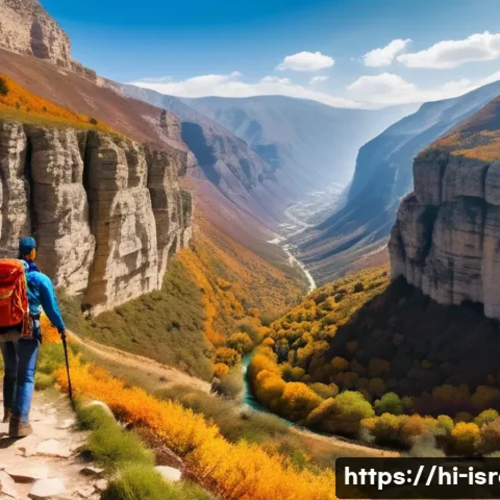 이스라엘 주요 산과 하이킹 코스 - A breathtaking panoramic view of the Judean Mountains during autumn, showcasing steep rocky cliffs, ...